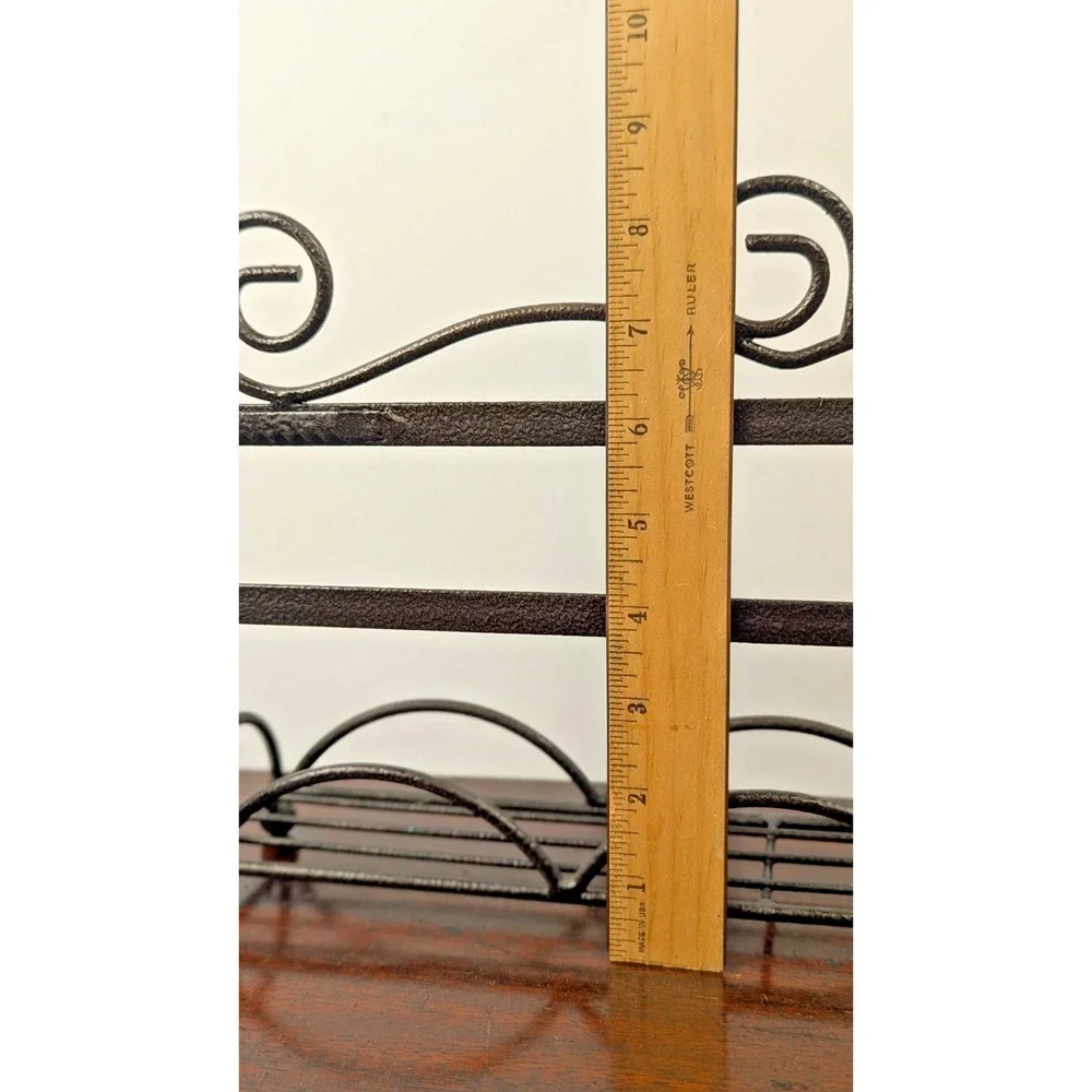 Black‎ Metal Scrollwork Wall Mounted Guest Towel Holder Bathroom Organizer